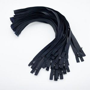 18” Black Chunky Exposed Separating 21 Zippers Sewing Fashion Design Accessories